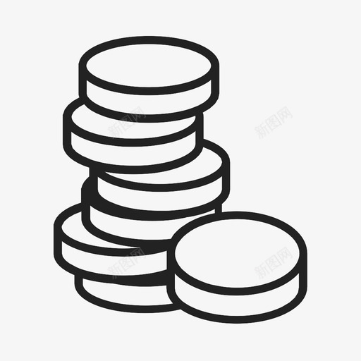 硬币堆经济型图标svg_新图网 https://ixintu.com 硬币堆 经济型