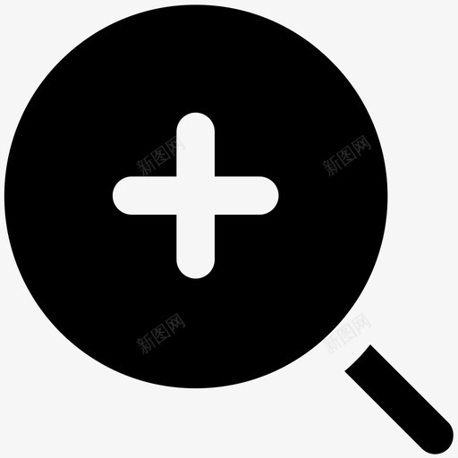 放大加最大化图标svg_新图网 https://ixintu.com 加 手柄 放大 最大化 玻璃 透明 通讯粗体图标