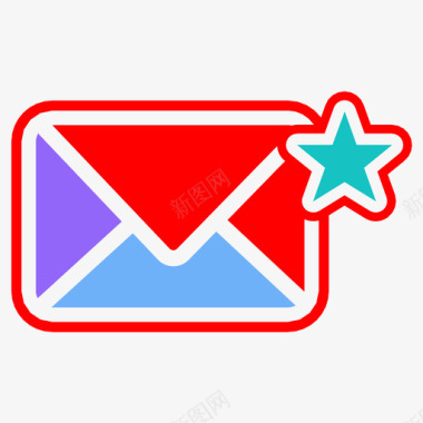 星型邮件提醒收件箱图标图标