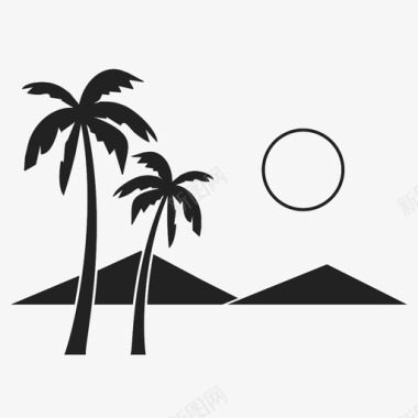 棕榈树加利福尼亚沙漠图标图标