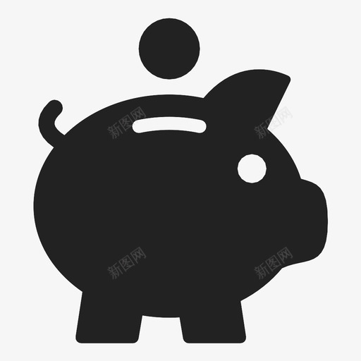 猪钱肉图标svg_新图网 https://ixintu.com 猪 现金 硬币 肉 金融 钱 银行