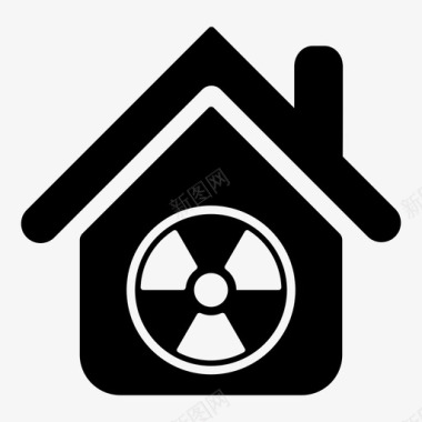 核电站原子能危险图标图标