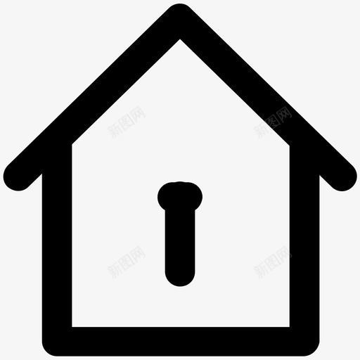 上锁的房子安全粗体线图标svg_新图网 https://ixintu.com 上锁的房子 安全粗体线图标