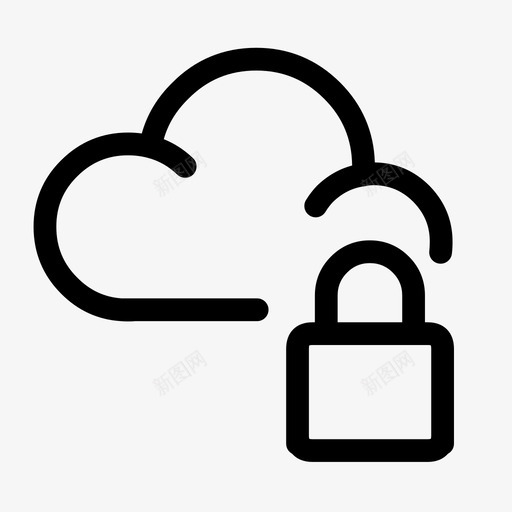 云锁存储安全图标svg_新图网 https://ixintu.com 云图标 云安全 云密码 云锁 存储 安全 数据 系统 连接
