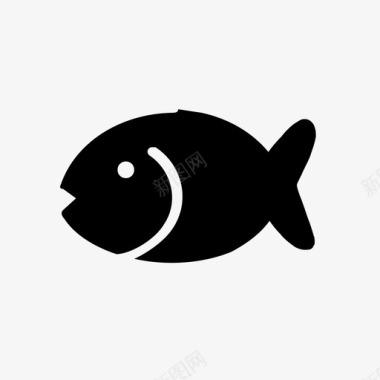鱼食物固体图标集合图标