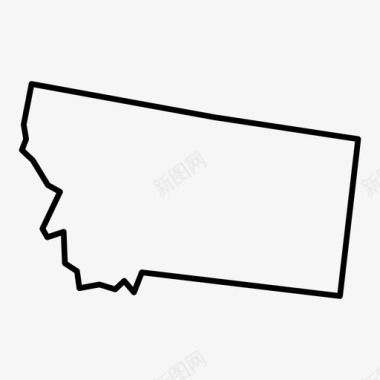 蒙大拿州北地图图标图标