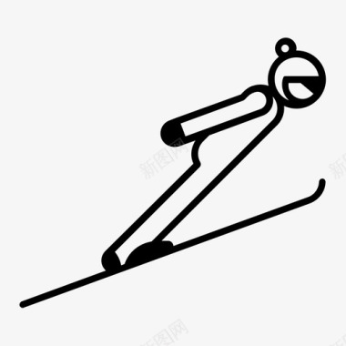 滑雪跳台起飞坡道北欧滑雪图标图标