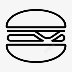 超多层汉堡芝士汉堡三明治餐图标高清图片