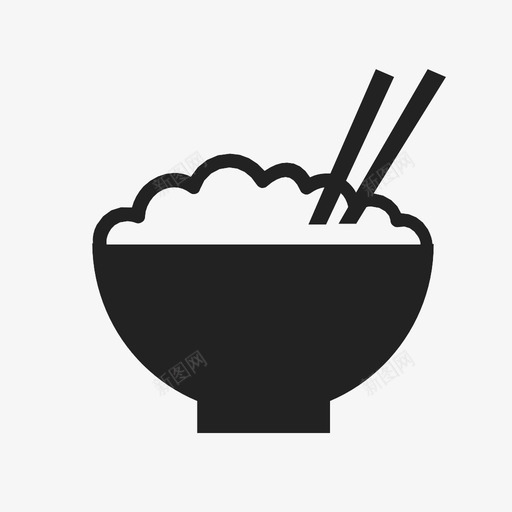 饭碗饭食物图标svg_新图网 https://ixintu.com 中国 亚洲 晚餐 筷子 食物 饭 饭碗