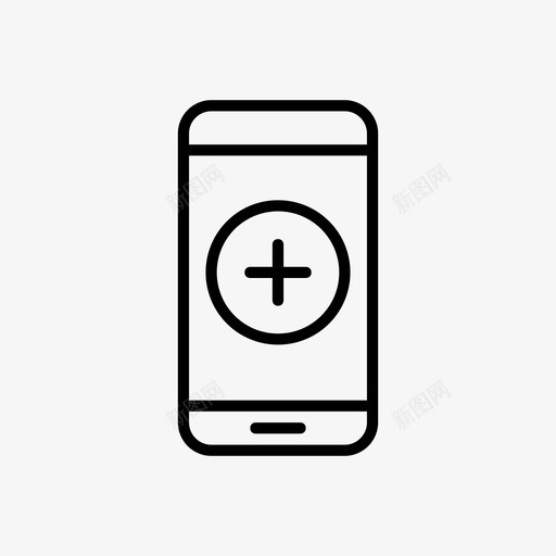 添加智能手机正图标svg_新图网 https://ixintu.com 上传 功能 加 包括 手机 智能手机 正 添加 移动