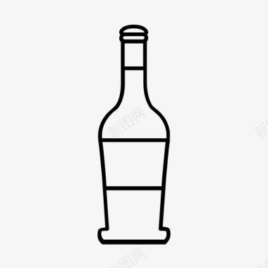 酒瓶白葡萄酒甜酒图标图标
