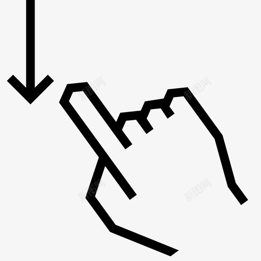 向下滑动箭头手指图标svg_新图网 https://ixintu.com 信号 向下滑动 左 手 手势 手指 符号 箭头 角度手势 道路