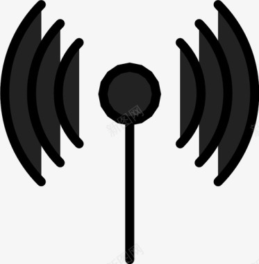 wifi信号天线连接图标图标