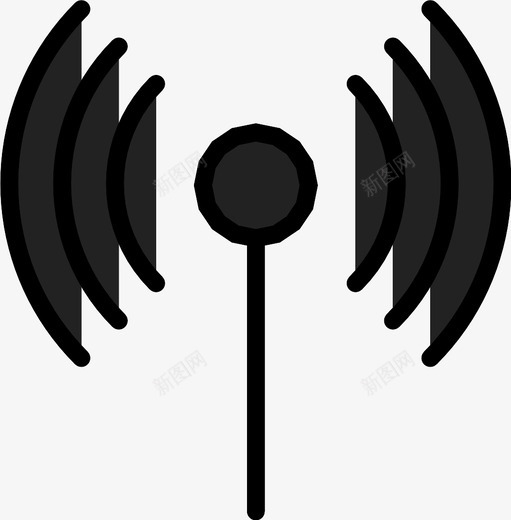 wifi信号天线连接图标svg_新图网 https://ixintu.com wifi wifi信号 互联网 天线 安全 数据 无线 连接
