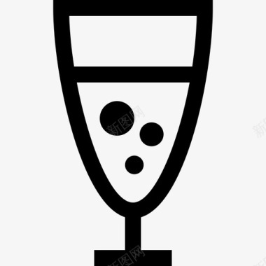 带气泡的饮料食物的玻璃杯图标图标