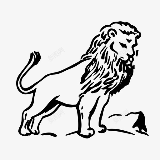 狮子非洲濒危图标svg_新图网 https://ixintu.com 受威胁 濒危 狮子 野生动物 雄伟 非洲 食肉动物
