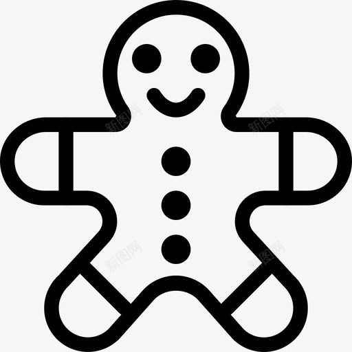 姜饼人庆祝圣诞节图标svg_新图网 https://ixintu.com 假日 冬天 十二月 圣诞线图标 圣诞节 姜饼人 庆祝 食物 饼干