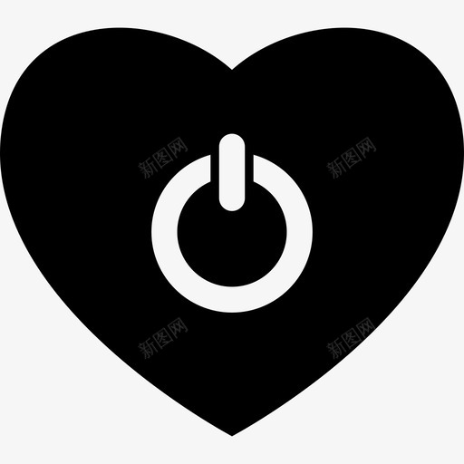 心形电源按钮控制装置心跳图标svg_新图网 https://ixintu.com 心形电源按钮 心跳 控制装置