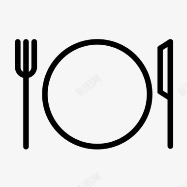 餐具盘子餐巾图标图标