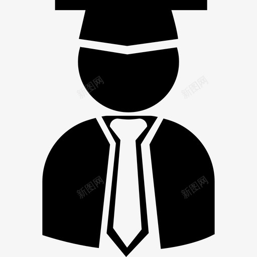 研究生戴着毕业帽披肩和领带图标svg_新图网 https://ixintu.com 人类3号 戴着毕业帽 披肩和领带 满满的 研究生