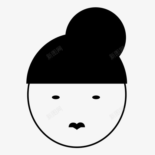 发髻刘海眼睛图标svg_新图网 https://ixintu.com 乐趣 刘海 发髻 头发 头发和脸 女孩 眼睛 脸 面具