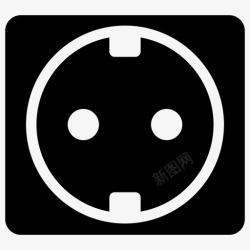 五孔电源插座电源插座尖头插头图标高清图片