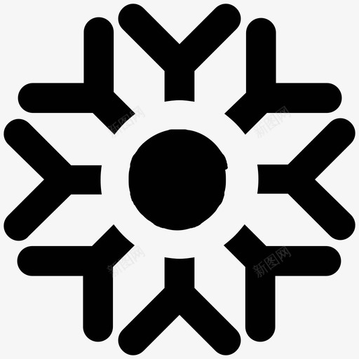 雪花天气大胆的固体图标svg_新图网 https://ixintu.com 天气大胆的固体图标 雪花