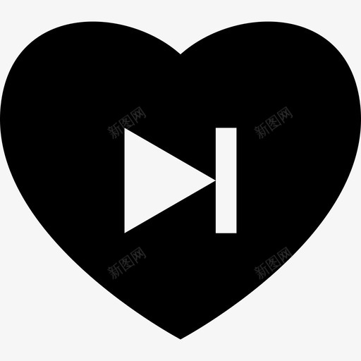 心脏播放下一个按钮多媒体心跳图标svg_新图网 https://ixintu.com 多媒体 心脏播放下一个按钮 心跳