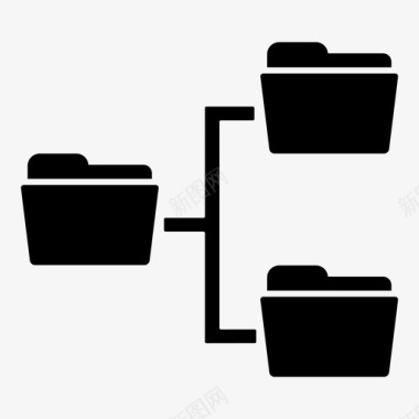 文件夹树存储共享图标图标