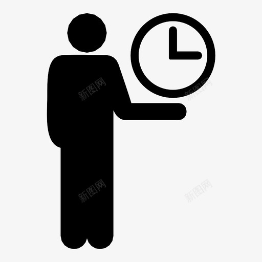 等待时间管家图标svg_新图网 https://ixintu.com 人 员工 无聊 时钟 时间 时间服务 病人 等待 管家 预约