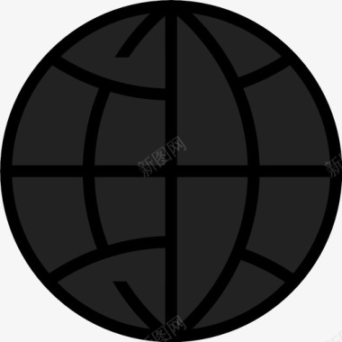 地球仪网络符号图标图标