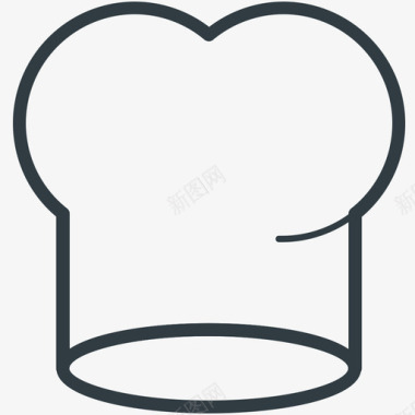 厨师帽食物线图标图标