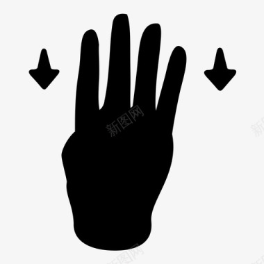刷四个手指22个手势图标图标