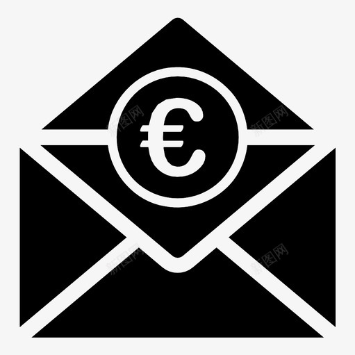 欧洲邮件欧元邮件货币图标svg_新图网 https://ixintu.com 付款 信封 剪贴画 发票 帐单 欧元邮件 欧洲邮件 电子邮件 货币 黑白