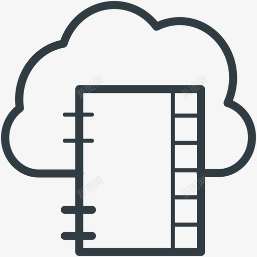 在线笔记云计算标图标svg_新图网 https://ixintu.com 云计算矢量图标 在线笔记