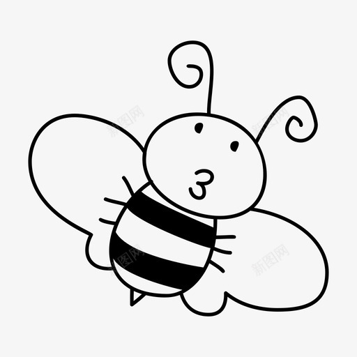 蜜蜂虫子可爱图标svg_新图网 https://ixintu.com 可爱 吻 波伦 花 苍蝇 虫子 蜂蜜 蜜蜂 黄色