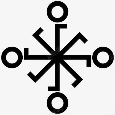 占星术符号十二宫线图标图标