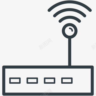 wifi路由器通信线图标图标