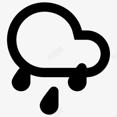 多云雨降雨预报图标图标