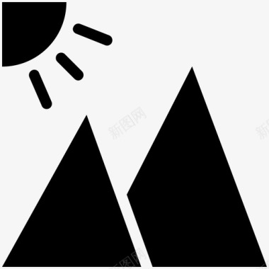 山脉露营环境图标图标