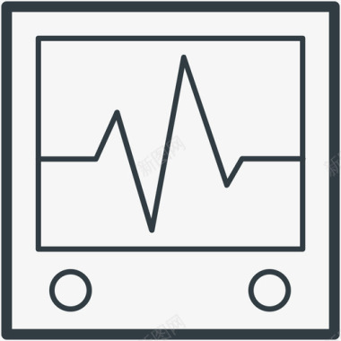 心电图机医疗和健康向量线图标图标
