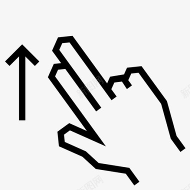两个手指向上滑动管理放大镜图标图标