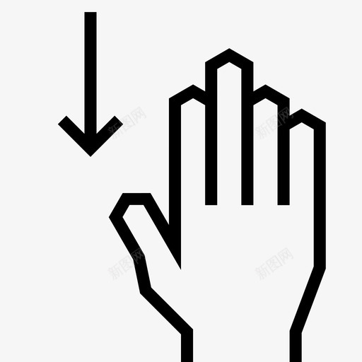 四个手指向下滑动向下滑动戒指图标svg_新图网 https://ixintu.com 中 向下滑动 四个手指向下滑动 小 戒指 手 手势 拇指 箭头 角度手势