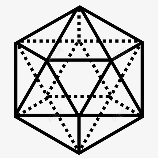 二十面体三角形多面体图标svg_新图网 https://ixintu.com 三角形 二十面体 几何体 图形 多边形 多面体 平面 柏拉图体 水