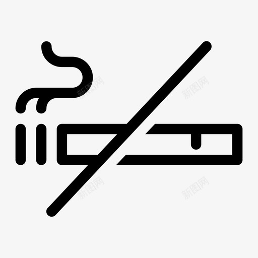 禁止吸烟呼吸轻松吸烟图标svg_新图网 https://ixintu.com socail wayfind 健康 吸烟 呼吸轻松 清洁 禁止吸烟 空气清洁 香烟