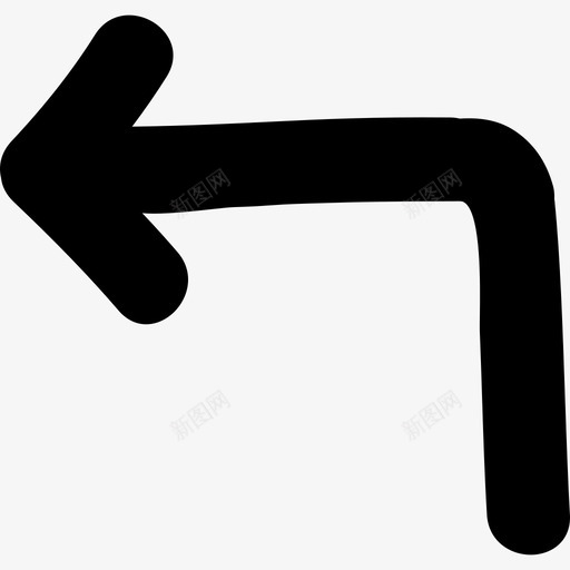 指向左手绘制符号的后箭头手绘箭头图标svg_新图网 https://ixintu.com 手绘箭头 指向左手绘制符号的后箭头
