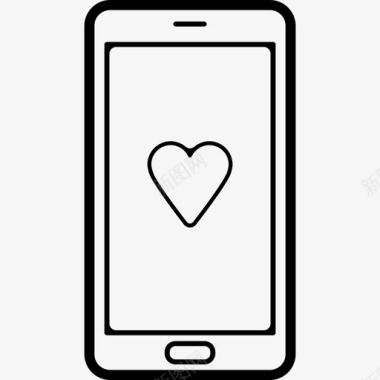 屏幕上有心脏标志的手机工具和用具手机图标图标