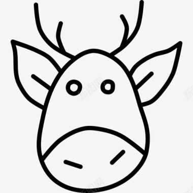 驯鹿动物鹿角图标图标