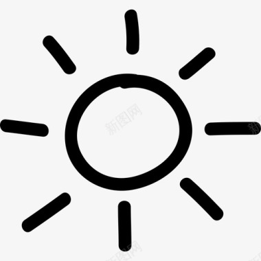 太阳手绘符号天气手绘图标图标