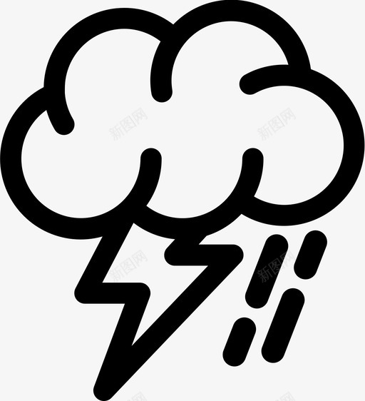 雷雨售出下雨图标svg_新图网 https://ixintu.com 下雨 保留 否 售出 天气包 潮湿 粗体 金色 闪电 雷雨